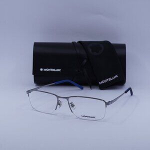 Montblanc MB0107O 002 Rectangle Eyeglasses 56mm – Ruthenium